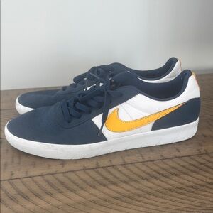 Nike Blue and Yellow Sneakers with Classic Low-Top Design Size 12